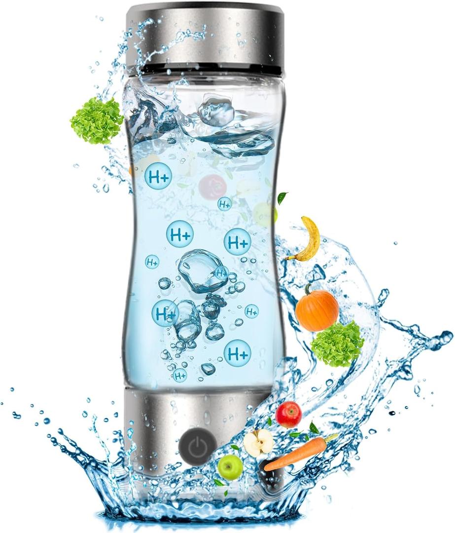 Hydrogen Water Bottle Generator, Portable Rechargeable aquahealth Hydrogen Water, Hydrogen Water Ionizer Machine, with SPE/PEM Technology, for Home Office Travel Fitness Drinking (Clear)