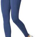baleaf Women's Fleece Lined Leggings Water Resistant High Waisted Thermal Warm Winter Tights Ski Hiking Pants with Pockets (Blue, L)