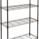 Amazon Basics 4-Shelf Adjustable Heavy Duty Steel Wire Rack Storage Shelving, Sturdy Garage Shelving, 350 lbs Capacity Per Shelf, Easy No-Tool Assembly, 36" x 14" x 54", Black | Heavy Duty, Adjustable, for Kitchen, Garage, Storage, Shelving Organizer