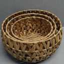 Deco 79 41132 Sea Grass Storage Basket (Set of 3), 15"/17"/19"W