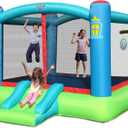 Action Air Bounce House, Outdoor Inflatable Bouncer with Blower, Large Jumping Area Bouncy Castle for Kids, 12.17 ft x 9.5 ft x 6.92 ft
