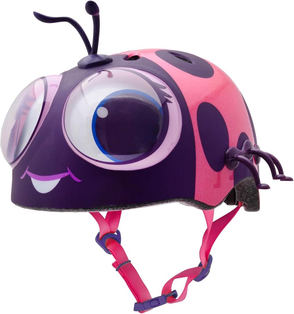 Raskullz Raskullz 3D Character Child and Toddler Bike Helmets (Toddler (48-52 cm), Googly Eye Ladybug)