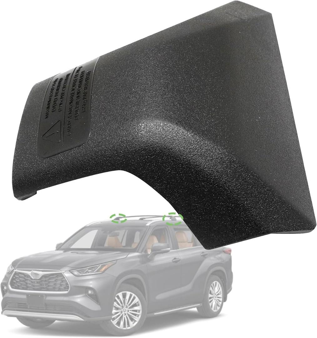 Roof Rack Cover Front Right Side Compatible with Toyota Highlander Xle Platinum 2020-2024 Roof Rack Rail Cover End Cap Roof Luggage Cargo Exterior Shell Trim #PT767-48200-CVRF