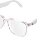 Smart Glasses for Women, Blue Light Filtering LensesBluetooth 5.3, Audio & Mic, Intelligent Touch,Open-Ear Clear Sound, Remote Photography, Ultralight Comfortable Design for Working. (Pink)