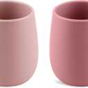 Silicone Tiny Open Cups, Training Cups for Baby Led Weaning (Blush/Mauve)