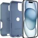 OtterBox iPhone 16e, 15, 14, & 13 Commuter Series Case - Crisp Denim (Blue), Slim & Tough, Pocket-Friendly, with Port Protection