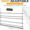 Closet Hanging Rod, 47.2in Wide Extension Closet Hanging Organizer, 6 Height Adjustable Hanging Closet Rods, Space Saving Heavy Duty Closet Rod for Hanging clothes and Towel up to 33.8 in long, Black