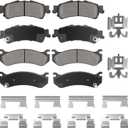 Front Ceramic & Rear Semi-Metallic Brake Pads Set for Chevy Silverado 1500 for GMC Sierra 1500 1999-2006, Suburban 1500 5.3L, Tahoe 4.8L 5.3L 00-01, Astro 03-05, Yukon 00-01, Safari 03-05, 8PCS