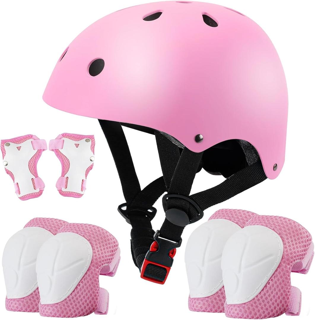 Color Gradient Adjustable Kids Bike Helmet Toddler Helmets for 3-5-8-14 Years Kids Girls Boys Youth Bicycle Helmet for Scooter Balance Bike Roller Skating Skateboard (Pink)