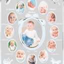 Tiny Ideas Babys My First Year Picture Frame, Monthly Milestone Photo Collage, 12 Month Baby Keepsake, Nursery Wall Decor and Baby Gift, Silver