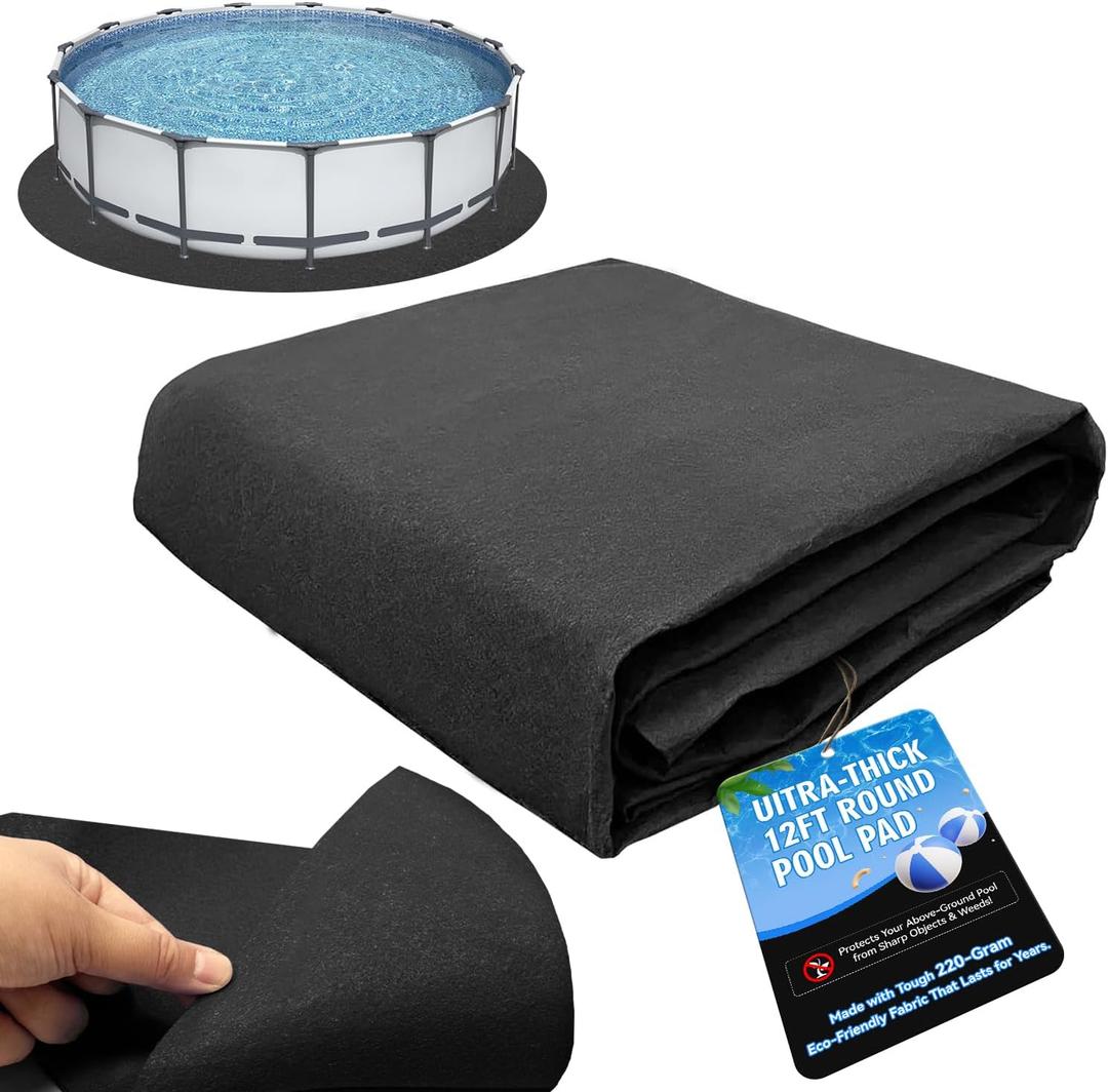 Jantens 12 Foot Round Pool Liner Pad for Above Ground Swimming Pools, Made of Durable Material - Prevents Punctures and Extends Life to The Liner