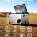 BODEGA 12V Car Refrigerator, 63QT Stainless Steel Dual Zone | Removable Divider,MAX/ECO & Battery Protection,Bluetooth Electric Cooler for RV, Truck, Camping, LED lights