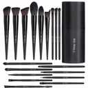 BS-MALL Makeup Brush Set 18 Pcs Premium Synthetic Foundation Powder Concealers Eye shadows Blush Makeup Brushes with black case (C-Black