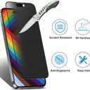 Mothca Matte Privacy Screen Protector for iPhone 14 Pro Max 6.7-inch with Alignment Sticker, Anti-Spy Anti-Glare Full Coverage Tempered Glass Anti-Fingerprint Shield Smooth & No Dark, Easy to Install