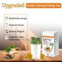 Energy Tea Immune Booster Ginseng - Ginseng Oolong Tea with Sports Water Bottle, Kidney Tea for Women & Men (1 Box)