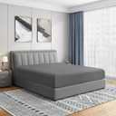 Cathay Home King Fitted Sheet - Double Brushed Ultra Soft  Wrinkle & Fade Resistant - 14" Standard Pocket Fitted Sheet Only - Good Fit for 12"-16" Deep Mattress (King, Gray)