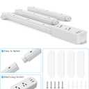 Electrical Outlet Extender Stick with 2 AC Outlets,USB-C & 2 USB-A Ports,Adjustable 17.7-36.1'',Can Extend in Four Directions,5-in-1 Plug Extender for Nightstand,Sofa etc.