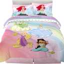 Disney Princess Ariel Kids Bedding Super Soft Comforter And Sheet Set, 5 Piece Full Size, "Official" Disney Product By Franco