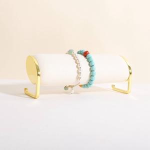 Velvet Bracelet display stand for selling, Gold Watch Storage Organizer for show, Gold Bangle Holder Jewelry ShelfBeige-Long