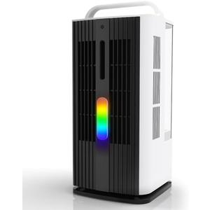 XAMATTS Portable Air Conditioners w/Remote,1.7L Desktop Mini Air Conditioner w/7 Color LED Lights, 120° Oscillating Evaporative Air Cooler w/3 Speeds & 7H Timer for Bedroom, Office Indoor Use