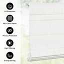 LazBlinds No Drill Roman Shades for Windows, Cordless Light Filtering Window Shades with UV Protection, Polyester Fabric for Bedroom & Living Room, 27" W x 64" H, Off White