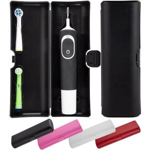 ibrush Electric Toothbrush Travel Case Compatible with Oral-B Compact Hard Shell for Handles up to 20 cm, Protective Toothbrush Holder for Travel & Daily Use (Black)