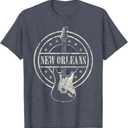 Vintage New Orleans Souvenir Rock and Roll Guitar Player T-Shirt
size large