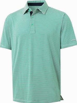 YAMXDM Golf Shirts for Men - Moisture Wicking Short Sleeve Performance Sport Casual Striped Collared Mens Polo Shirt Size XL
