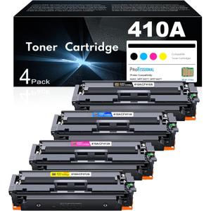 410A Toner Cartridges 4 Pack High Yield Replacement for HP 410A 410X to Use with HP Color Pro MFP M477fnw M477fdw M477fdn M452dn M452dw M452nw Printer (with Chip -B/C/Y/M)