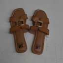 SM New York Ariana Sandals Cognac Gold Detail Women's Size 7