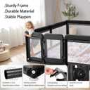 Baby Playpen,Extra Large Playpen for Babies and Toddlers, Sturdy Play Pen Play Yard with Safety Gate,79x71Baby Play Pen(Black)