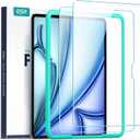 ESR 2 Pack Screen Protector for iPad Air 11 Inch M3/M2 (7th/6th Generation, 2025/2024), 9H Tempered Glass Film Guard with Alignment Frame, Anti-Scratch, Bubble Free, HD Clarity, Apple Pencil Compatible