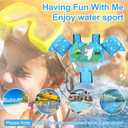 Chriffer Kids Swim Vest Life Jacket for 30-55 Pounds Boys and Girls, Toddler Floaties with Shoulder Harness Arm Wings for 2,3,4,5,6,7 Years Old Baby (Blue Green)