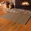 Plow & Hearth Dalton 2x3'6" Fireproof Hearth Rug | Mocha | Wool Blend Fireplace Mat | Hearth Rugs for Fireplaces Fire Resistant | Protect Hardwood Floor and Carpet from Sparks and Embers Wood Stove
