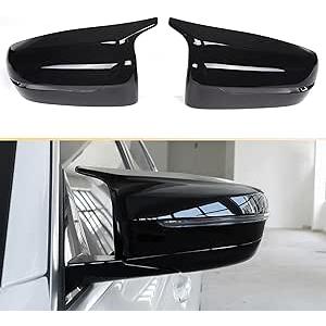 ABS Mirror Cover,Replacement Rearview Side Mirror Cover,Fit for BMW 3 Series G20 G21 4 Series G22 G23 G26 5 Series G30 G31 7 Series G11 G12 8 Series G14 G15 G16 Gloss Black 2Pcs/Set