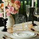 Crystal Clear Acrylic Wedding Table Numbers 1-10 Set, Self-Standing Modern Arched Signs for Reception Seating, Anniversary & Bridal Shower, Elegant Wedding Decor (5x7 Inches)