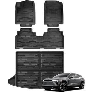 SMABEE Floor Mats Cargo Liner for Chevy Blazer EV & Honda Prologue 2024 2025 2026 All Weather Floor Liners for Blazer EV Prologue Accessories Trunk Mat TPE 1st& 2nd Row Car Mats Black