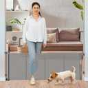 24 Inches Tall Retractable Baby gate for Dogs, Short Pet Gates to Step Over, Extends up to 55" Wide, Reinforced Mesh Doggie Gates for Indoors Outdoors Small Dog Gate for Stairs Puppy Gate (Grey) (Gray)