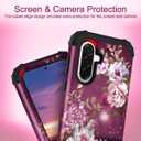 Hocase for Samsung Galaxy A57 5G Case, Burgundy Flowers
