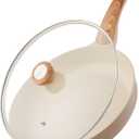 SENSARTE Ceramic Nonstick Frying Pan Skillet with Lid 8inch Non Stick Pan Omelet Pans, Non-toxic Healthy Kitchen Cooking Chef's Pan, Free of Intentionally Added PFAS/PTFE, Induction Compatible, Taupe