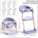 Snugzy Toddler Potty Training Seat 3-in-1 Foldable Potty Training Toilet with Step Stool Adjustable Potty Chair with Urinals (Pink Purple)
