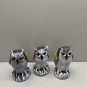 3-Pack Owl Decoys for Bird Deterrent - Weatherproof Bird Repellent Devices for Outdoor Use - Plastic Owls to Scare Birds Away and Control Garden Pests