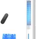 Windowless Portable Air Conditioner, 35" Evaporative Air Cooler with Remote, 3 Speeds, Large Water Tank, Oscillating Cooling Fan