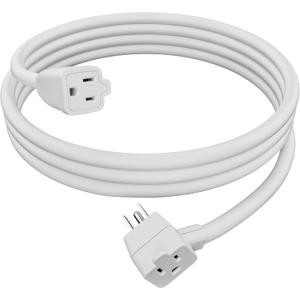 2-Outlet Extension Cord 6 FT, Pigtail 3 Prong Extension Power Cable, 45 Degree Plug Design, 16/3 Gauge Cold with Extra Socket on Plug, 13A 1625W 16AWG, Outlet Saver, Power Splitter, ETL Listed, White