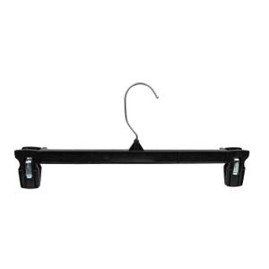 HangOn Pants Hangers Recycled Plastic with Ridged Clips, Black, 12 Inch Pack of 25