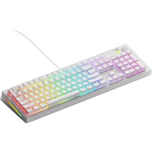 Glorious Gaming - GMMK 3 Custom Mechanical Gaming Keyboard with Knob, 100% Keyboard Full Size, Modular Gasket System, Doubleshot PBT Keycaps, Aluminum Switch Plate, Hotswappable Switches, ANSI (White)