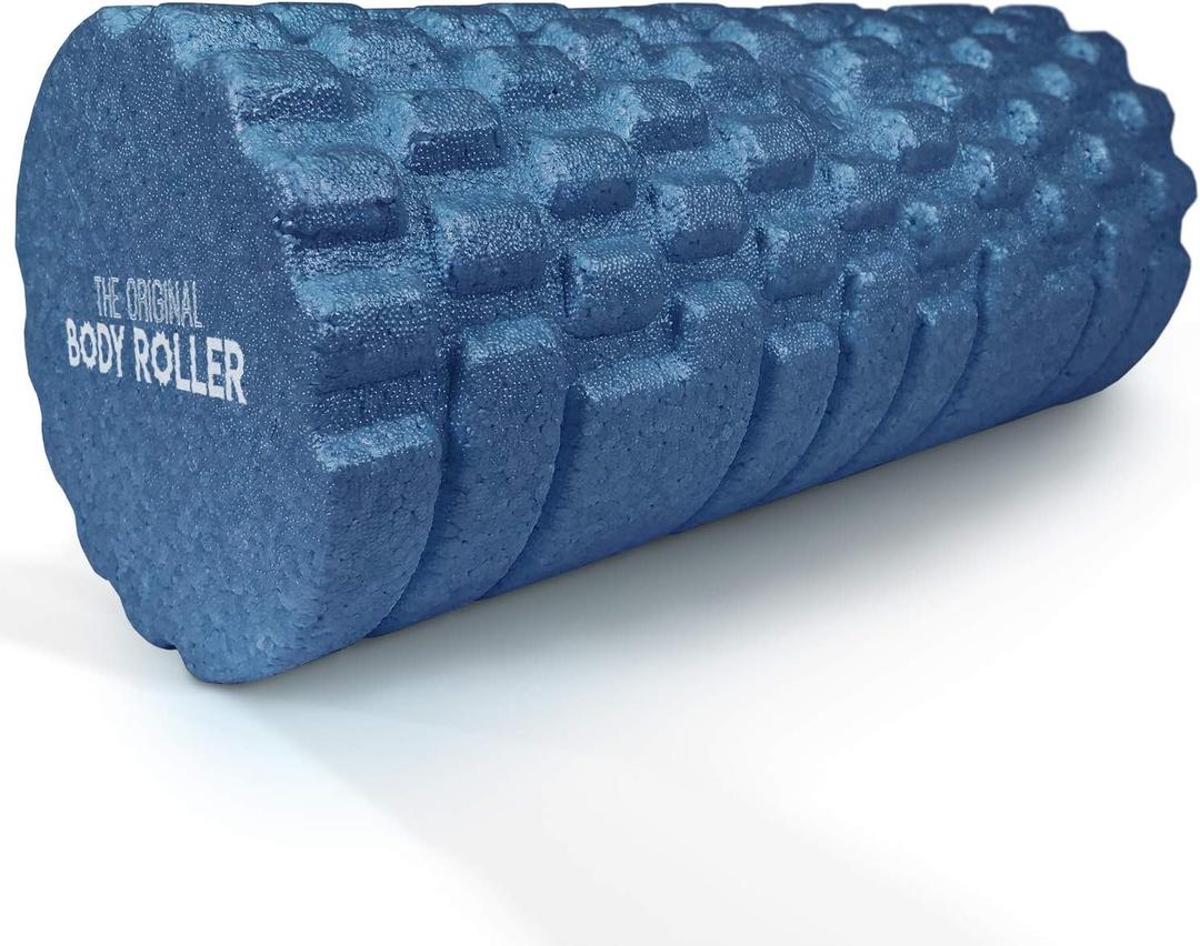 High Density Foam Roller Massager for Deep Tissue Massage of The Back and Leg Muscles - Self Myofascial Release of Painful Trigger Point Muscle Adhesions (Blue)