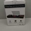 Vinyl Record Player with Speakers,Bluetooth Portable Turntable for Vinyl Records,Phonograph LP Player with 3 Speed USB RCA in Vintage Black