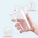 300 Pack Crystal Clear 16 Oz Plastic Cups Disposable Cups, PET Clear Cups for Party, Smoothie Disposable Drinkware for Wedding, Cold Drink Cup for Sparkling Ice Coffee Bubble Tea, 300 Count