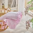 Ruffled Toddler Blanket Ruffle Comforter for Baby Toddler Girls, Soft Cozy Cute Quilted Blanket Breathable Microfiber Comfortable Down Alternative Small Size Quilt with Ruffle - 39"x 47" Pink